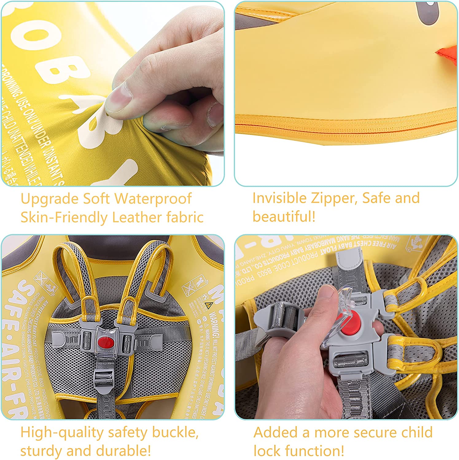 Mambobaby Float with Canopy and Tail Yellow Duck