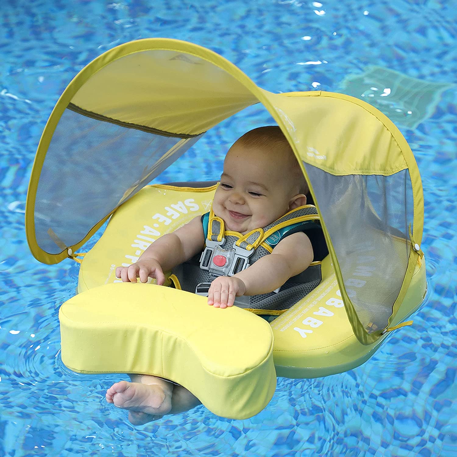 Mambobaby Float with Canopy and Tail Yellow Duck